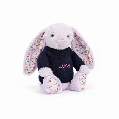 Jellycat Blossom Jasmine Bunny with Navy Jumper UK | 20957TLYP